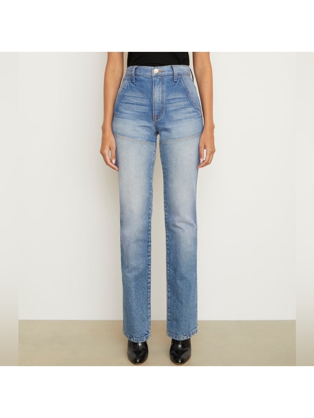 Brandon Maxwell The Wyatt Two Toned Denim in Indigo/ Vintage Blue, Size 29 NWT